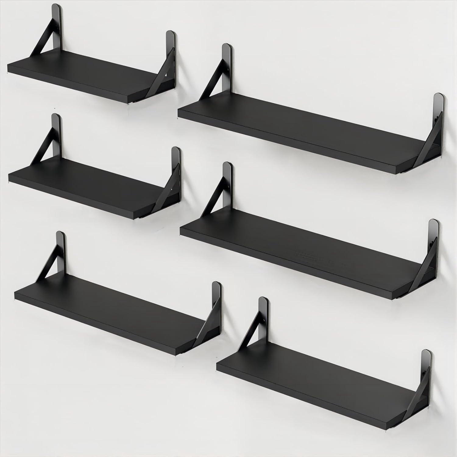 Wall Shelves Set of 6, Floating Shelves for Decor, Rustic Farmhouse for