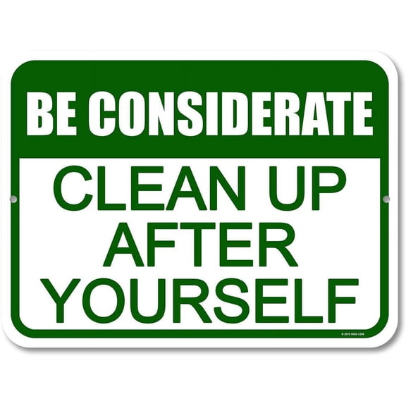 Wall Sign Be Considerate Clean Up After Yourself 8"x12" inch Home and Kitchen Sign Funny Home Club bar Wall Art Decoration Retro Metal Tin Signs