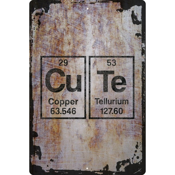 Wall Sign CUTE copper tellurium funny periodic table of elements science Decorative Art Wall Decor Funny Gift