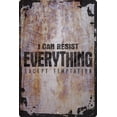 thumbnail image 1 of Wall Sign Can Resist Everything Except Temptation Funny Life Humor Sarcasm Decorative Art Wall Decor Funny Gift, 1 of 1