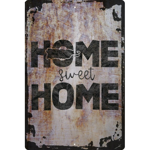 Wall Sign Home sweet home Puerto Rico island native hometown love Decorative Art Wall Decor Funny Gift
