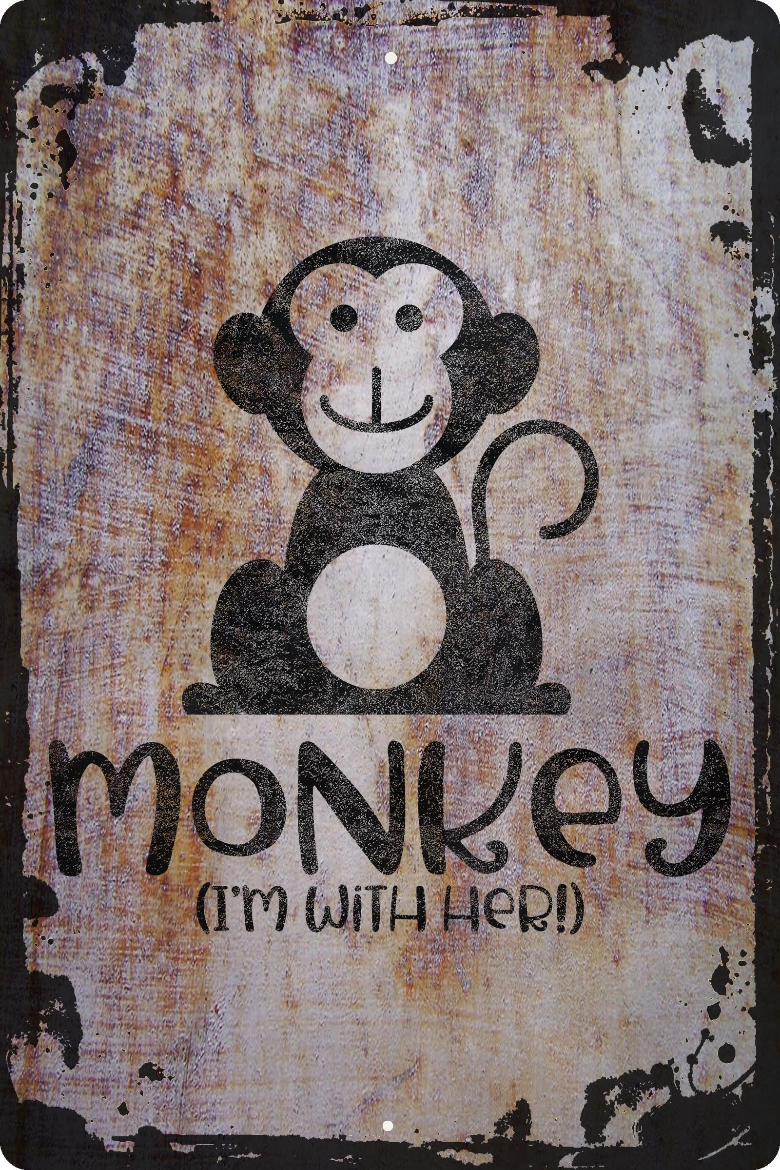 Wall Sign Monkey (I'm with her) funny kids parent love cute family ...