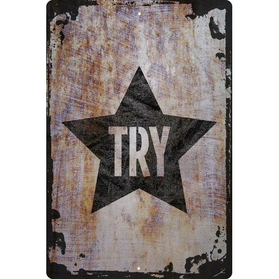 Wall Sign Try star teacher learning education school classroom Decorative Art Wall Decor Funny Gift