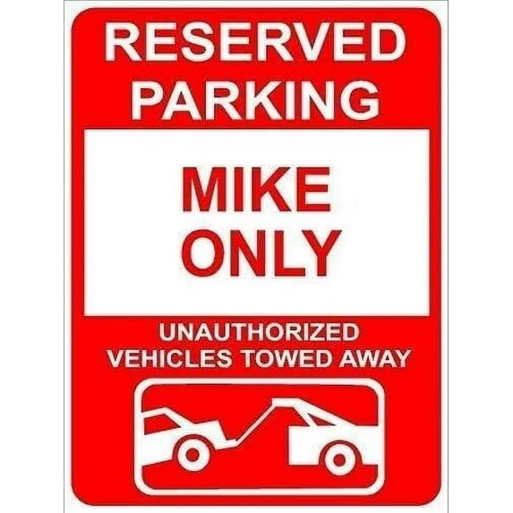 Wall Signs Mike Reserved Parking Only Family Name Funny Metal Signs Home Garage Yard Fence Tin Sign Plaque Swimming Pool Signs