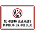 thumbnail image 1 of Wall Signs No Food Or Beverages in Pool Or On Pool Deck Hot Tub Spa Warning Small Sign 12x8 Inch, 1 of 5