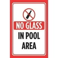 thumbnail image 1 of Wall Signs No Glass in Pool Area Red Black Print Pools Rules Poster Swimming Outdoor Caution Notice Sign, 1 of 4