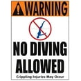 thumbnail image 1 of Wall Signs Warning No Diving Allowed Sign (8 X 12 Inches Heavy Duty White Metal Sign) Warning Plaque, 1 of 4