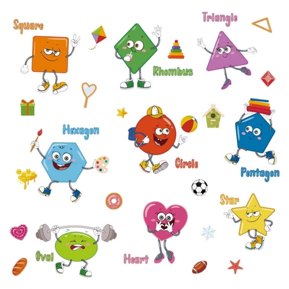 Wall Six Pack Cartoon Hobby Shapes for Classroom and All Ages Room