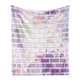 thumbnail image 1 of Wall Soft Flannel Fleece Throw Blanket, Vector Illustration of Graffiti Brick Wall Pattern Design Street Artwork, Cozy Plush for Indoor and Outdoor Use, 60" x 80", Violet and Lavender, by Ambesonne, 1 of 5