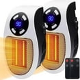 thumbnail image 1 of Wall Space Heater 450W Remote Portable Electric Heater with Programmable Adjustable Thermostat, Overheat Protection, Precise LED Display,  Heater for Office Dorm Room,2 PACK, 1 of 4