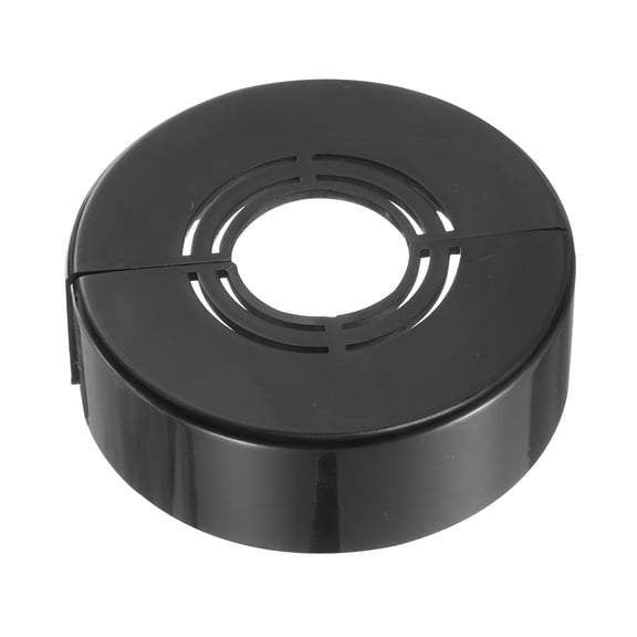 Wall Split Flange, 1 Pcs 62x20 mm - Cuttable ABS Round Escutcheon Plate Cover Buckle, Shower Arm Flange for 20/25/33mm(0.8/1.0/1.3 Inch) Water Pipe Faucet Decoration (Black)