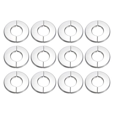 Wall Split Flange, 201 Stainless Steel Round Escutcheon Plate for 25mm Diameter Pipe, 12 Pack