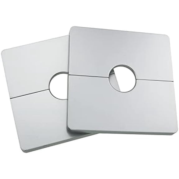Wall Split Flange2pcs Plastic Square Escutcheon Plates with 0.86" Diameter Hole Wall-mounted Water Pipe Cover Silver Tone Shower Faucet Decorative Cover$$Tools & Hardware Other