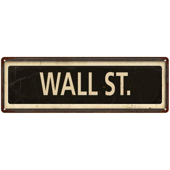 Wall St. Vintage Looking Metal Sign Home Decor 6x18 206180066004