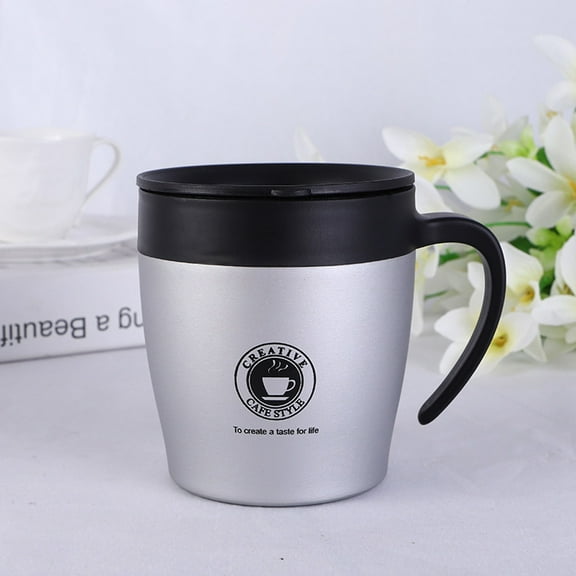 Wall Steel Coffee Mug Insulated With Lid Water Cup Stainless Double Kitchen，Dining & Bar,kitchen drinking cups