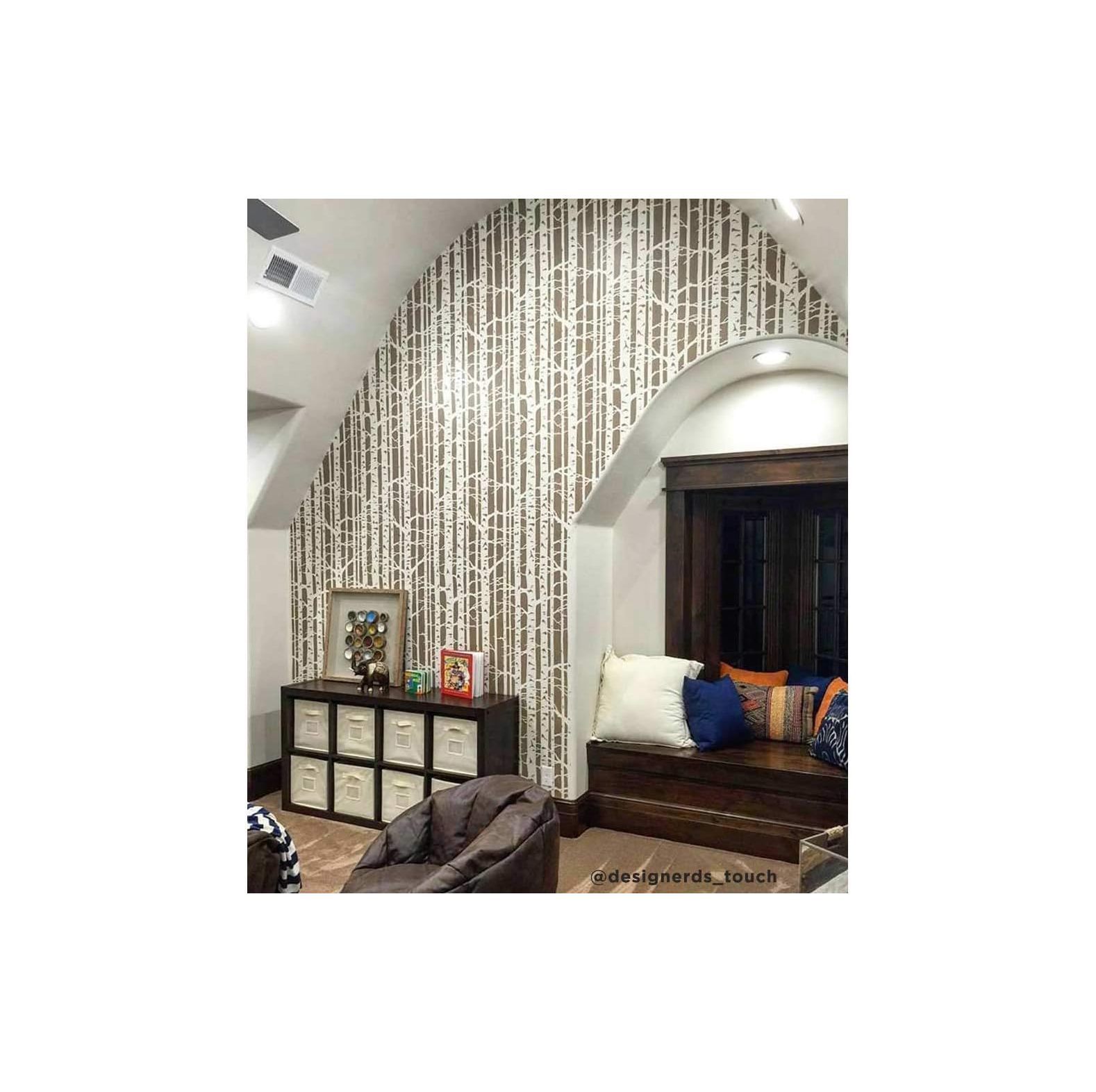 Wall Stencil Birch Forest Large Stencils for Painting Walls Try