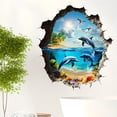thumbnail image 1 of Wall Sticker 3D Ocean Dolphin Wall Decal, Underwater World Bathroom Decor, Removable Self-Adhesive Wall Art For Bedroom Living Room Home Office Decoration, 1 of 5
