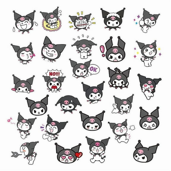 Wall Sticker For Bedroom Living Room Nursery Party Decorations Anime Kuromi Cartoon Background Self-Adhesive Wall Decor Baby Boy Girl Kids Room Wall Mural Decor Poster Gift