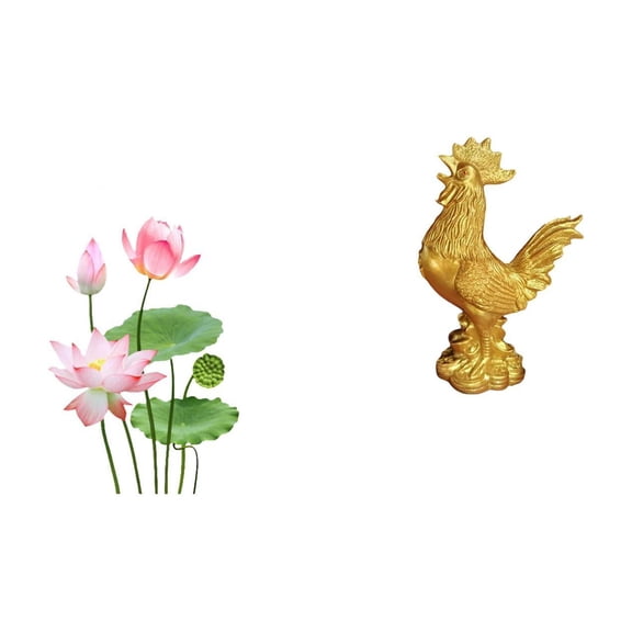 Wall Sticker Chicken Sculpture Decorative Cock Figurine Large PVC Resin Material for Living Room Bedroom Office