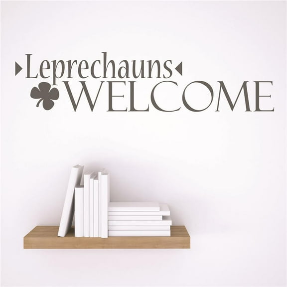 Wall Sticker Decal : Leprechauns WELCOME St. Patrick's Day Holiday Decor Quote 6x30 Inches