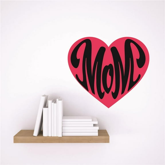 Wall Sticker Decal : MOM Heart Design Children Son Daughter Family Love Quote 10x10 Inches