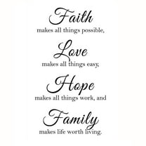 Wall Sticker Faith Love Hope Family Door Living Room Bedroom English Letter DIY