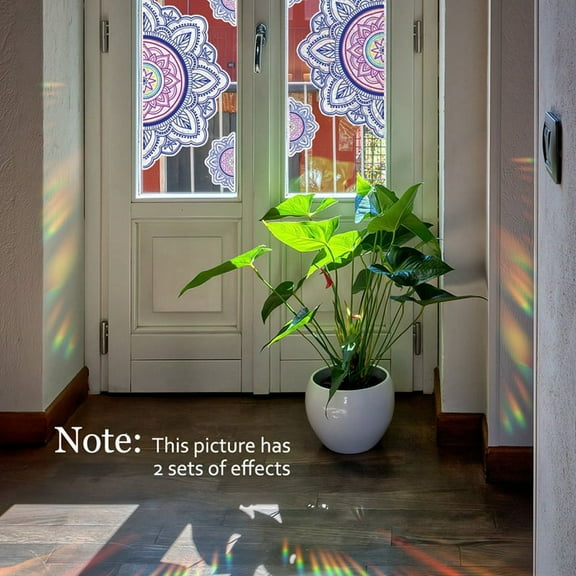 Wall Sticker PVC Electrostatic Glass Sticker for Window Rainbow Prisms Decal-Sun