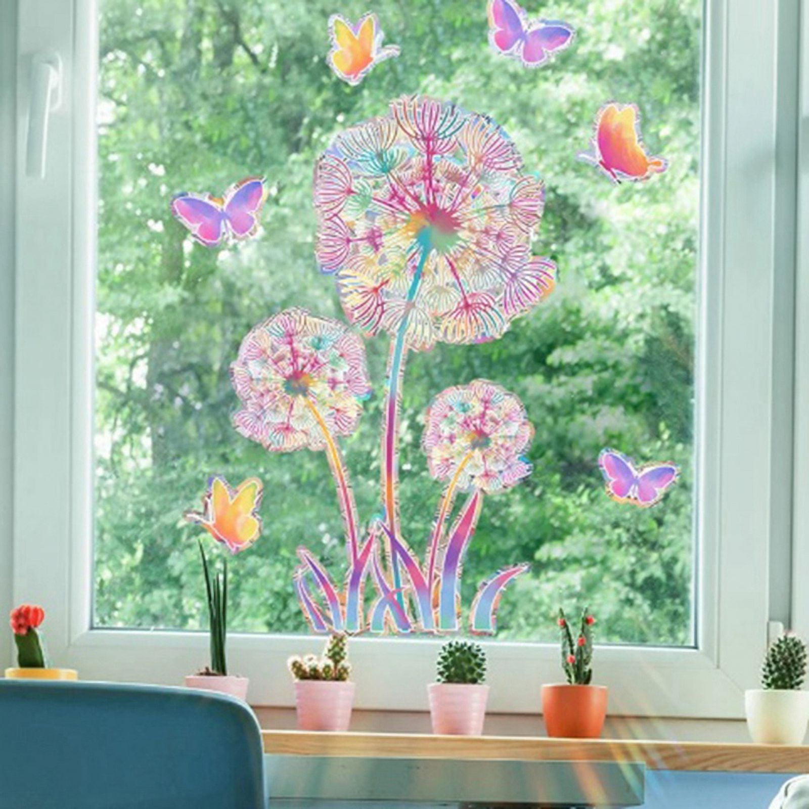 Wall Sticker PVC Electrostatic Glass Sticker for Window Rainbow Prisms Decal-Butterfly