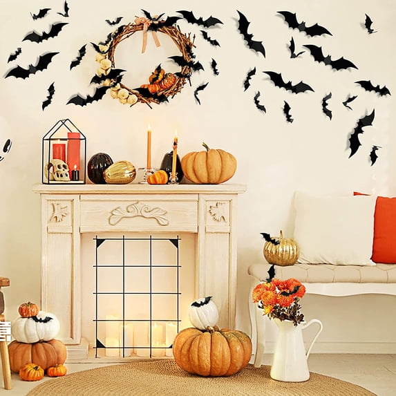 Wall Sticker,Realistic Self-adhesive 3D Bat Decoration Stickers