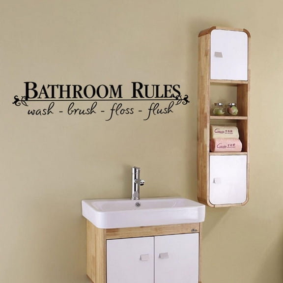 Wall Sticker, Removable DIY Wall Mural Decor, PVC Waterproof Bathroom Decal Peel Stick Home Decor 58cm x 13cm