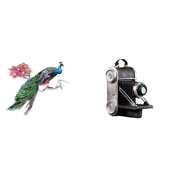 Wall Sticker Retro Camera Statue Model Resin Construction Vintage Theme for Bedroom Living Room Dcor