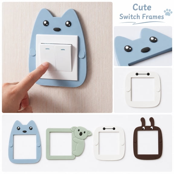 Wall Sticker Switch Frame, Outlet Socket Protector Guard, Living Room Power Panel Decoration Sticker, Standalone Household Toggle Board Surround Sleeve Border Light Switch Covers