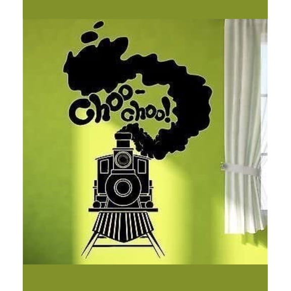 Wall Sticker Vinyl Decal Train Railway Steam Locomotive for Kids Room
