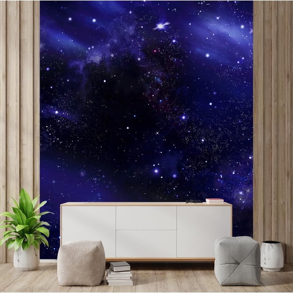 Wall Sticker/Wall Mural Starry Night Sky Deep Outer Space, Not Peel and Stick, Non-Woven Wallpaper Decorative for Bedroom, Living Room, Office - 108x72 inches
