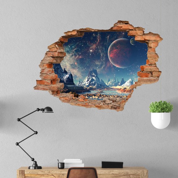 Wall Stickers 3D B Ridge Floor/Wall Sticker Removable Mural Decals Vinyl Art Living Room Decor, Home Wall Stickers