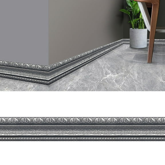Wall Stickers 3D Self-Adhesive Pattern Wallpaper Border Wall Decor Removable Sticker for Home Baseboard Corner