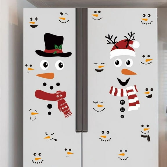 Wall Stickers Under 5 ! Yannianjz Christmas Holiday Decal Removable Peel and Stick Self Adhesive Seasonal Wall Art for Festive Home Parties with Santa Snowman and Reindeer Designs