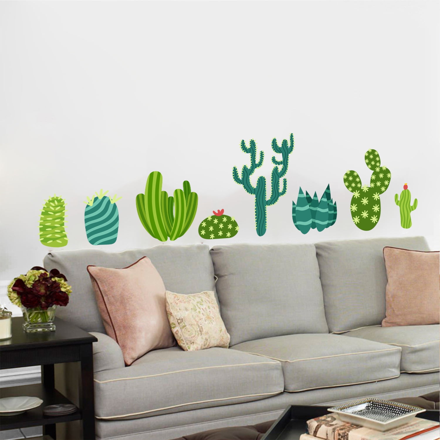 Wall Stickers Cactus Plants Decals Living Room Bedroom Kids Room