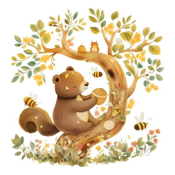 Wall Stickers Cute Cartoon Tree Vinyl Peel and Stick Decals Kids Room Living Room Bedroom Wall Decor  20.1"x22.8"