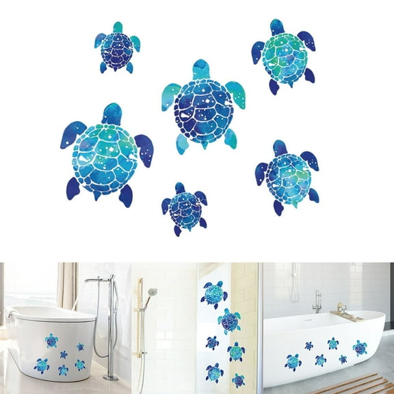 Wall Stickers Cute Turtle Border Removable Personalized Wall Sticker For Children'S Room Study Bathroom Bathtub Decoration Sticker,Green Home Wall Stickers