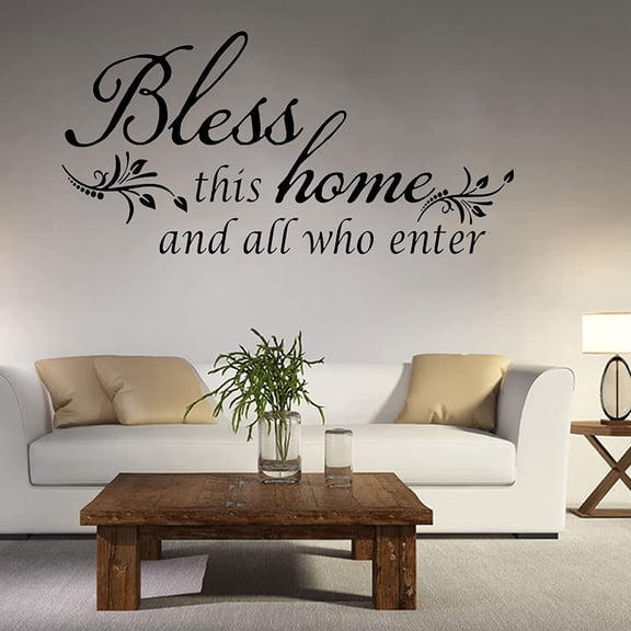 Wall Stickers, Family Letter Quote Water-Proof Home Decor Wall Sticker, Removable Vinyl Decal Art Mural for Living Room Bedroom - Bless This Home