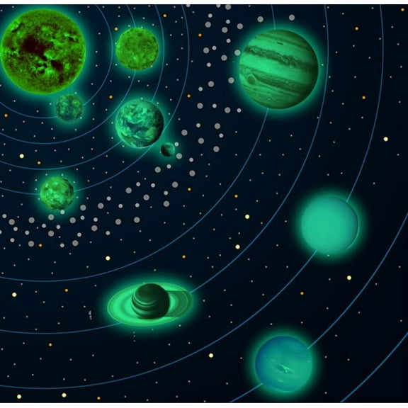 Wall Stickers, Glow in The Dark Planets, Glow in The Dark Moon for Ceiling Planets Space Wall Stickers Solar System Galaxy Wall Decals