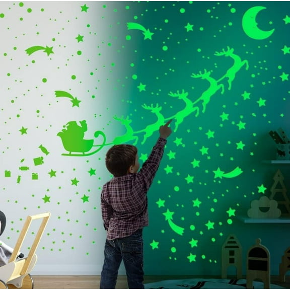 Wall Stickers, Glow in The Dark Star, Glow in The Dark Moon for Ceiling Planets Space Wall Stickers Solar System Galaxy Wall Decals