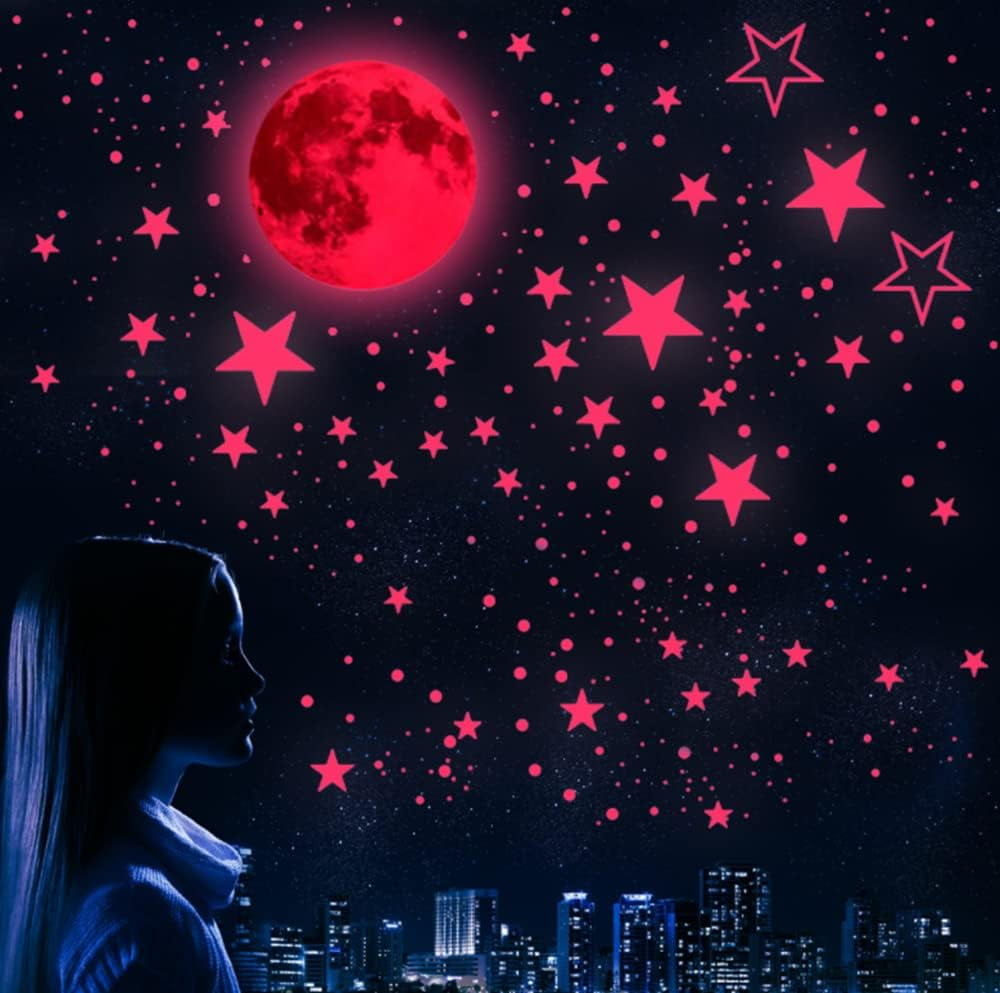 Wall Stickers, Glow in The Dark Stars, Glow in The Dark Moon for Ceiling Planets Space Wall Stickers Solar System Galaxy Wall Decals 1049PCS