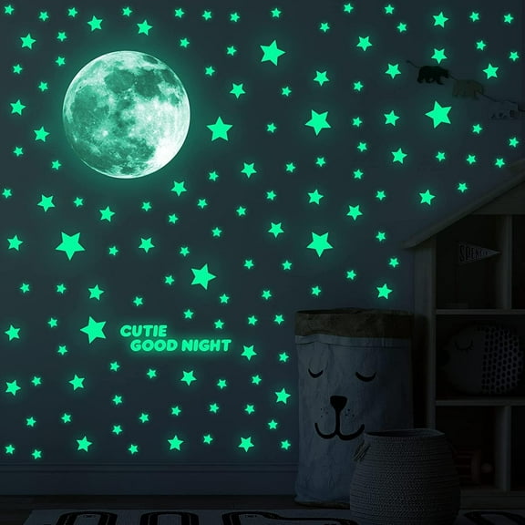 Wall Stickers, Glow in The Dark Stars, Glow in The Dark Moon for Ceiling Planets Space Wall Stickers Solar System Galaxy Wall Decals 1049PCS