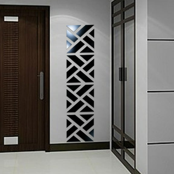 Wall Stickers - Home Wall Stickers - 32Pcs 3D Mirror Acrylic Wall Sticker Diy Art Vinyl Decal Home Decor Removable Bk - 1 Pack of 4 Sets, 32 Pieces Qt360 3D Mirror Wall Decals, Black