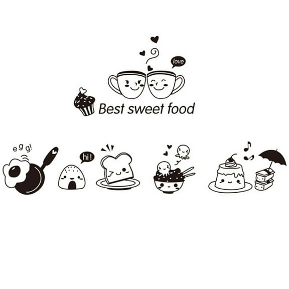 Wall Stickers - Home Wall Stickers - Wall Stickers Oven Sweet Food Decal Kitchen Decoration Art Coffee Diy Wall Home Decor - 1 Set of Wall Stickers