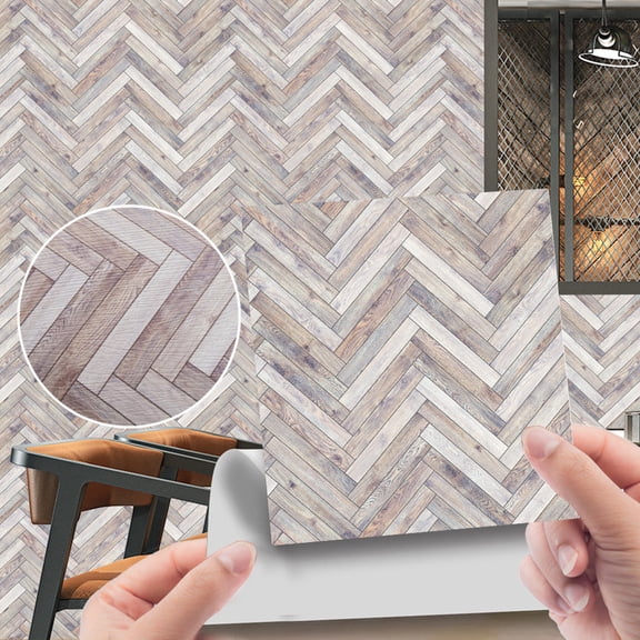 Wall Stickers Imitation Wood Grain Tile Stickers Retro Brick Pattern Floor Stickers Home Decoration Self-Adhesive Diy Wall Stickers, Home Wall Stickers