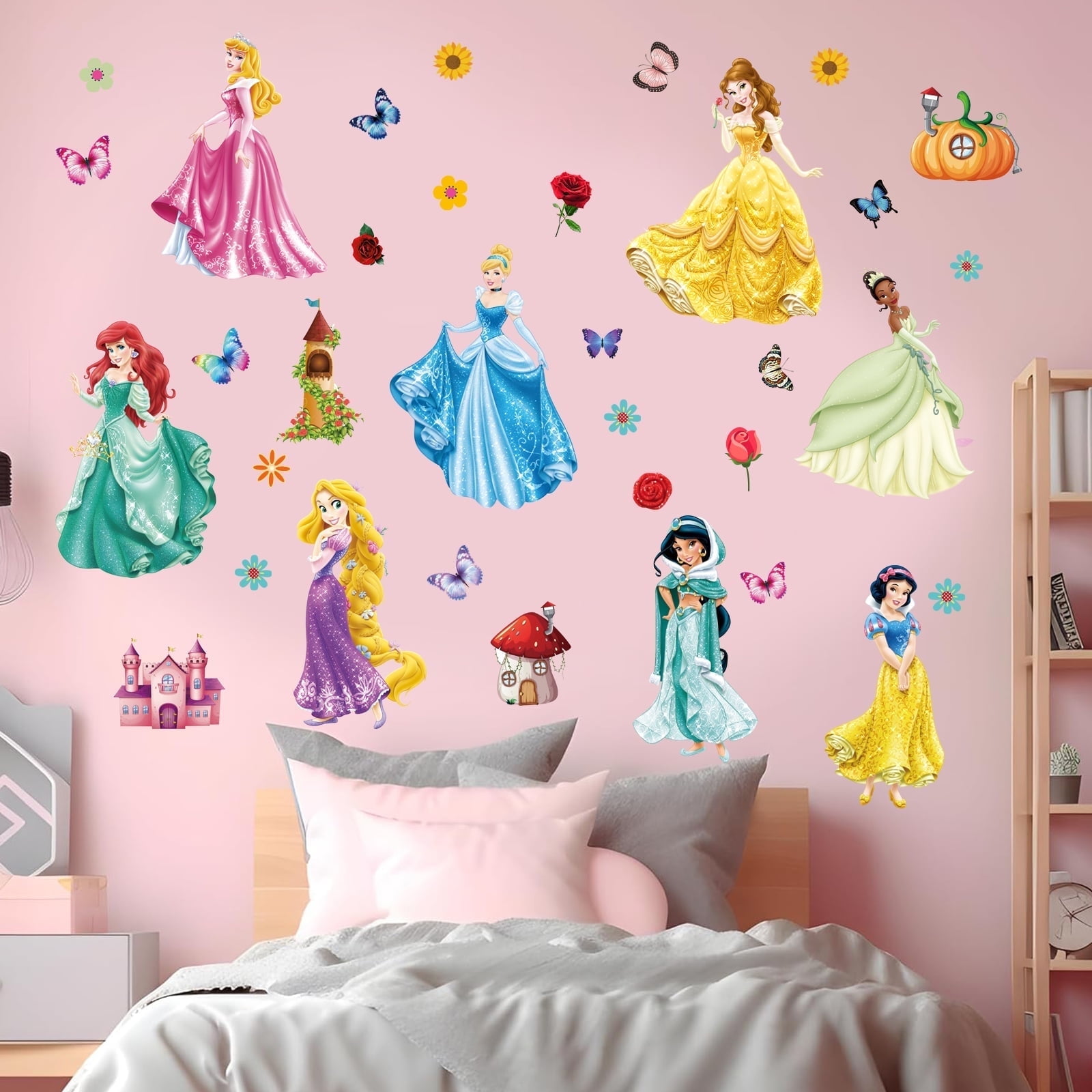 Girs Wall Stickers - Cartoon Princess Character Stickers for Children ...