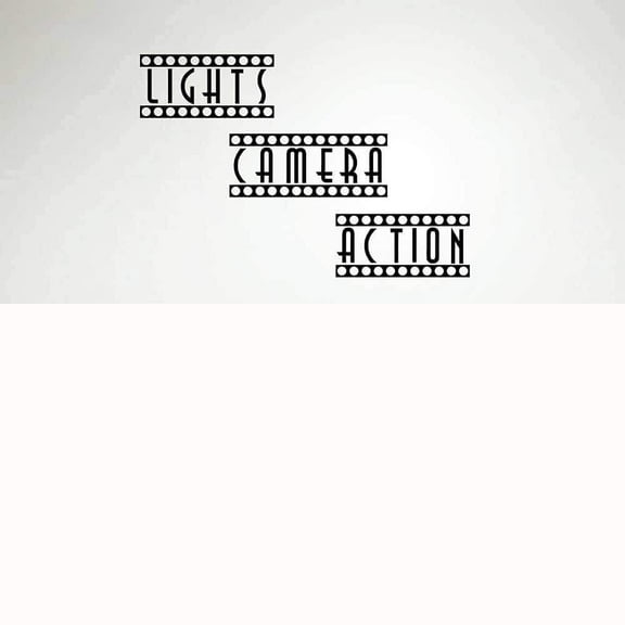 Wall Stickers Lights Camera Action Home Theater Movie Room Wall Decal Vinyl Theater Room Kids Room Home Decor Finish Size 34"X23"